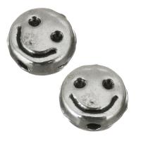 Enamel Zinc Alloy Beads, Smiling Face, silver color Approx 1mm 