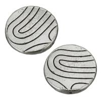Enamel Zinc Alloy Beads, Flat Round, silver color Approx 0.5mm 