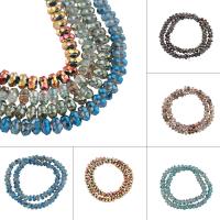 Perlas de cristal de moda, chapado en colorido, facetas, más colores para la opción, 10x6mm, agujero:aproximado 1.5mm, aproximado 82PCs/Sarta, Vendido por Sarta