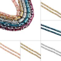 Perlas de cristal de moda, Columna, chapado en colorido, más colores para la opción, 10x20mm, agujero:aproximado 2mm, aproximado 15PCs/Sarta, Vendido por Sarta