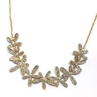 Zinc Alloy Sweater Chain Necklace, Flower, plated, oval chain & for woman & with rhinestone Approx 25.20 Inch 