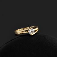 Zinc Alloy Finger Ring, gold color plated & for woman & with cubic zirconia, 6.5mm 
