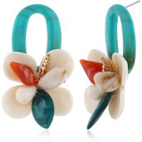 Zinc Alloy Drop Earring, with Plastic, zinc alloy post pin, Flower, KC gold color plated, for woman 