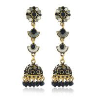 Enamel Zinc Alloy Drop Earring, with Plastic, zinc alloy post pin, antique gold color plated, Bohemian style & for woman 