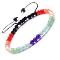 Gemstone Woven Ball Bracelets, Black Stone, with Energy Stone, plated, Unisex & adjustable, multi-colored .1 Inch 