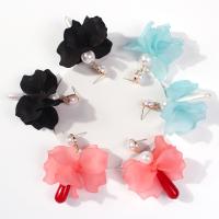 Resin Zinc Alloy Earring, with Resin & Plastic Pearl, for woman 