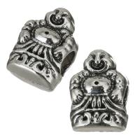 Zinc Alloy Large Hole Beads, Buddha, enamel, silver color Approx 4.5mm 