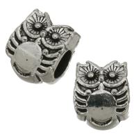 alliage de zinc perle à grand trou, hibou, émail, argent Environ 4.5mm, Vendu par PC