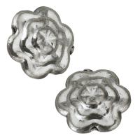 Zinc Alloy Flower Beads, silver color Approx 1mm 