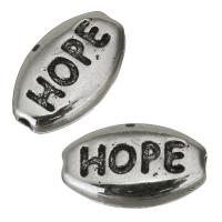 Enamel Zinc Alloy Beads, word hope, silver color Approx 1mm 