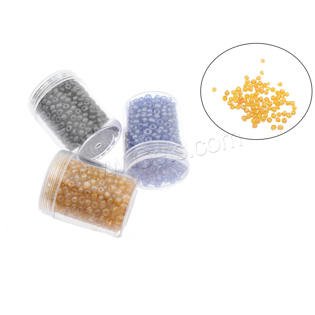 Glass Seed Beads Beads, with plastic bucket, irregular, different size for choice, more colors for choice, Hole:Approx 1mm, 9Barrels/Lot, Sold By Lot