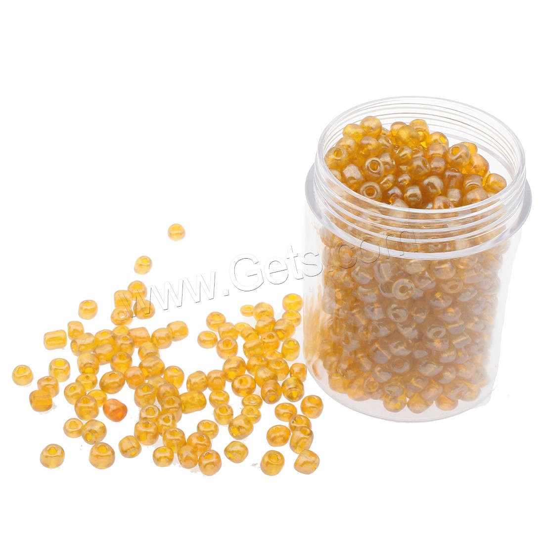 Glas-Rocailles Perle, mit Kunststoffeimer, Unregelmäßige, verschiedene Größen vorhanden, keine, Bohrung:ca. 1mm, 9Fässer/Menge, verkauft von Menge