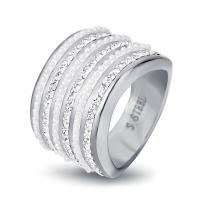Нержавеющая сталь Rhinestone палец кольцо, нержавеющая сталь, с Seedbead, разный размер для выбора & Женский & со стразами, оригинальный цвет, размер:6-9, продается PC