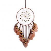 Fashion Dream Catcher, Cotton Thread, with Feather, handmade, fashion jewelry, coffee color 