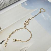 Zinc Alloy Bracelet Ring, gold color plated, twist oval chain & for woman Approx 8.27 Inch 