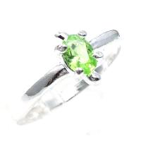 Zinc Alloy Finger Ring, silver color plated, for woman & with cubic zirconia, green, 18mm, US Ring 