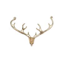 Hair Barrette Finding, Brass, Antlers, real gold plated, DIY, 27*5mm 