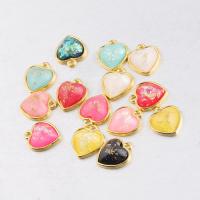 Zinc Alloy Heart Pendants, with Resin, gold color plated, DIY 16.8*14.3mm Approx 1.6mm 