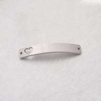 Stainless Steel Charm Connector, Rectangle, DIY & 1/1 loop Approx 1.4mm 