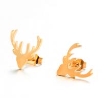 Zinc Alloy Stud Earring, Antlers, plated, for woman 