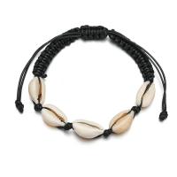coquille bracelet de Woven Ball, avec corde en nylon, Placage, pour femme, plus de couleurs à choisir .5 pouce, Vendu par brin
