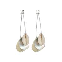 Seashell Earrings, Zinc Alloy, plated, for woman, silver color 