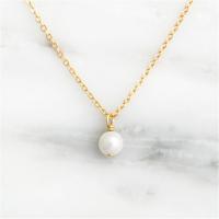 Ожерелье ручной латунные, Латунь, с Пластиковая жемчужина, Другое покрытие, Женский, золотой, 46+5cmuff0c0.5cm, продается Strand