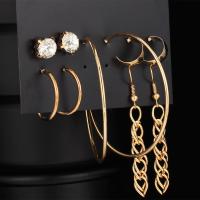 Zinc Alloy Drop Earring, 5 pieces & fashion jewelry & for woman, golden, 1cmX4.5cm,1cmX1.4cm,0.8cm,3.3cm,0.6cmX0.6cm 