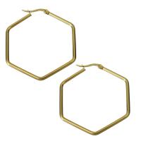 Stainless Steel Lever Back Earring, Geometrical Pattern, gold color plated, fashion jewelry & for woman 