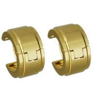 Stainless Steel Huggie Hoop Earring, gold color plated, for woman 
