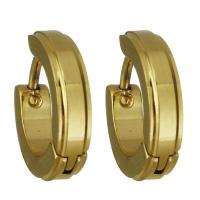 Stainless Steel Huggie Hoop Earring, gold color plated, for woman 