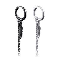 Titanium Steel Huggie Hoop Drop Earring, fashion jewelry & Unisex 