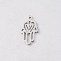 Stainless Steel Hollow Pendant, Hand, DIY, original color, 12.5*20mm 