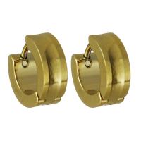 Stainless Steel Huggie Hoop Earring, gold color plated, fashion jewelry & for woman 