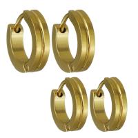 Stainless Steel Huggie Hoop Earring, gold color plated, fashion jewelry & for woman 
