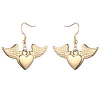 Stainless Steel Drop Earring, Winged Heart, for woman 20mmx8mm 