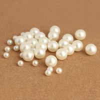 Resin Jewelry Beads, Round & no hole, beige 