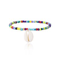 Shell Anklet, with Seedbead & Zinc Alloy, handmade, for woman, 220mm Approx 8.7 Inch 
