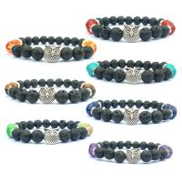 Gemstone Bracelets, Lava, with Gemstone, plated & Unisex .4 Inch 