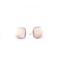 Sterling Silver Stud Earring, 925 Sterling Silver, platinum plated, for woman, 8mm 