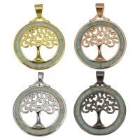 Brass Jewelry Pendants, with Opal, Tree, plated Approx 