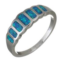 Brass Finger Ring, with Opal, silver color plated, fashion jewelry & Unisex, 7mm, US Ring 