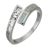 Brass Finger Ring, with Opal, silver color plated, fashion jewelry & Unisex, 10mm, US Ring 