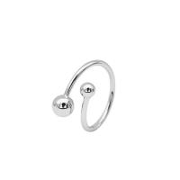 925 Sterling Silver Cuff Finger Ring, silver color plated, adjustable & for woman, 5mm, 3mm, US Ring .5 