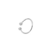 925 Sterling Silver Cuff Finger Ring, silver color plated, adjustable & for woman, 3mm, US Ring 