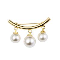 Zinc Alloy Jewelry Brooch, with ABS Plastic Pearl, plated, for woman 38mm,12mm,10mm 