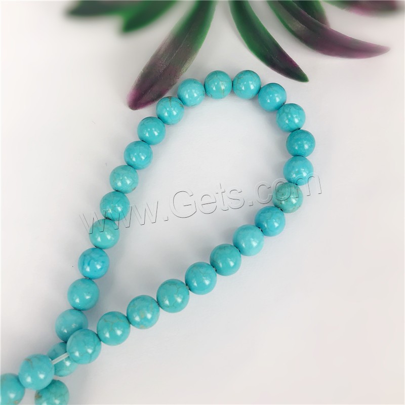 Natural Turquoise Beads, Round, DIY & different size for choice, turquoise blue, Length:Approx 16 Inch, Sold By Strand