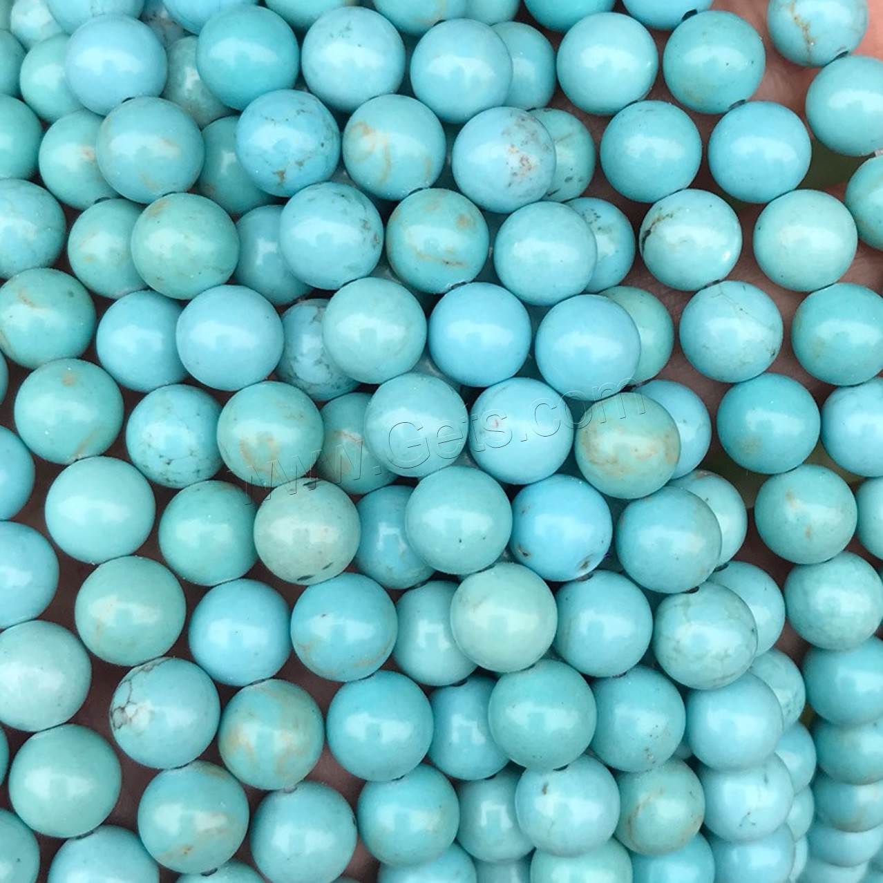 Natural Turquoise Beads, Round, DIY & different size for choice, turquoise blue, Length:Approx 15 Inch, Sold By Strand
