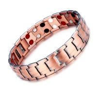 Cuivre bracelet, avec Germanium (Germanium), Anions & unisexe, couleur or rose, 15mm .5 pouce, Vendu par PC