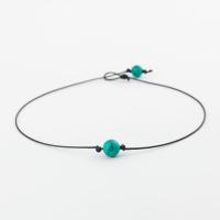 PU Leather Cord Necklace, with Synthetic Turquoise & Plastic Pearl & for woman Inch 